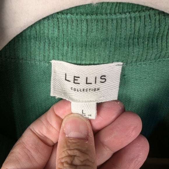 Le Lis large green corduroy long shacket with side pockets - Picture 3 of 10